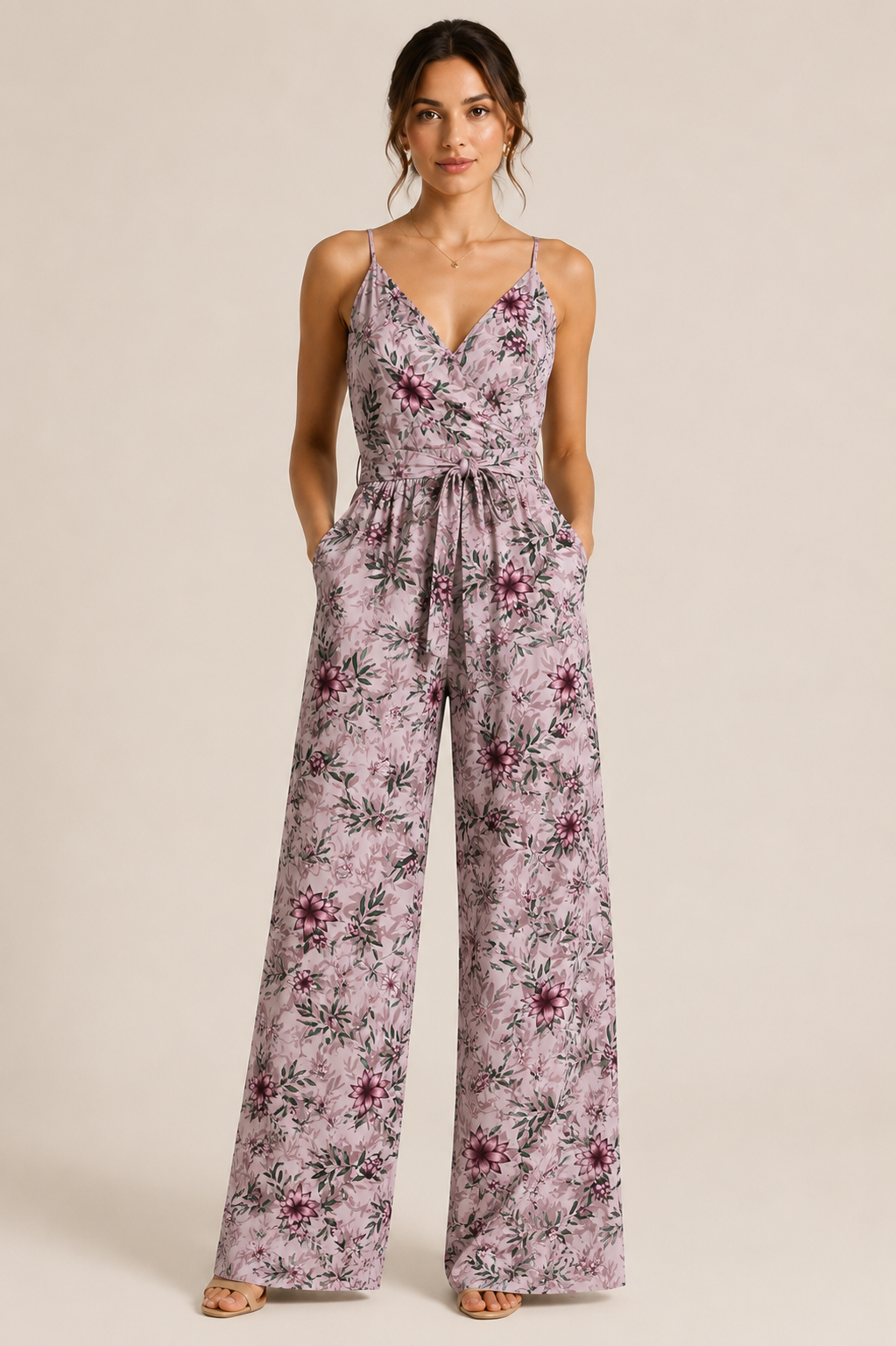Blush Bloom Wrap Jumpsuit