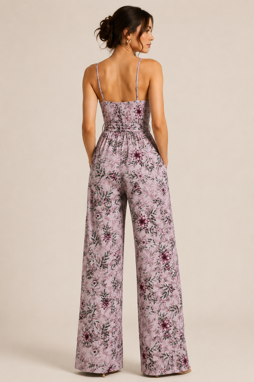 Blush Bloom Wrap Jumpsuit