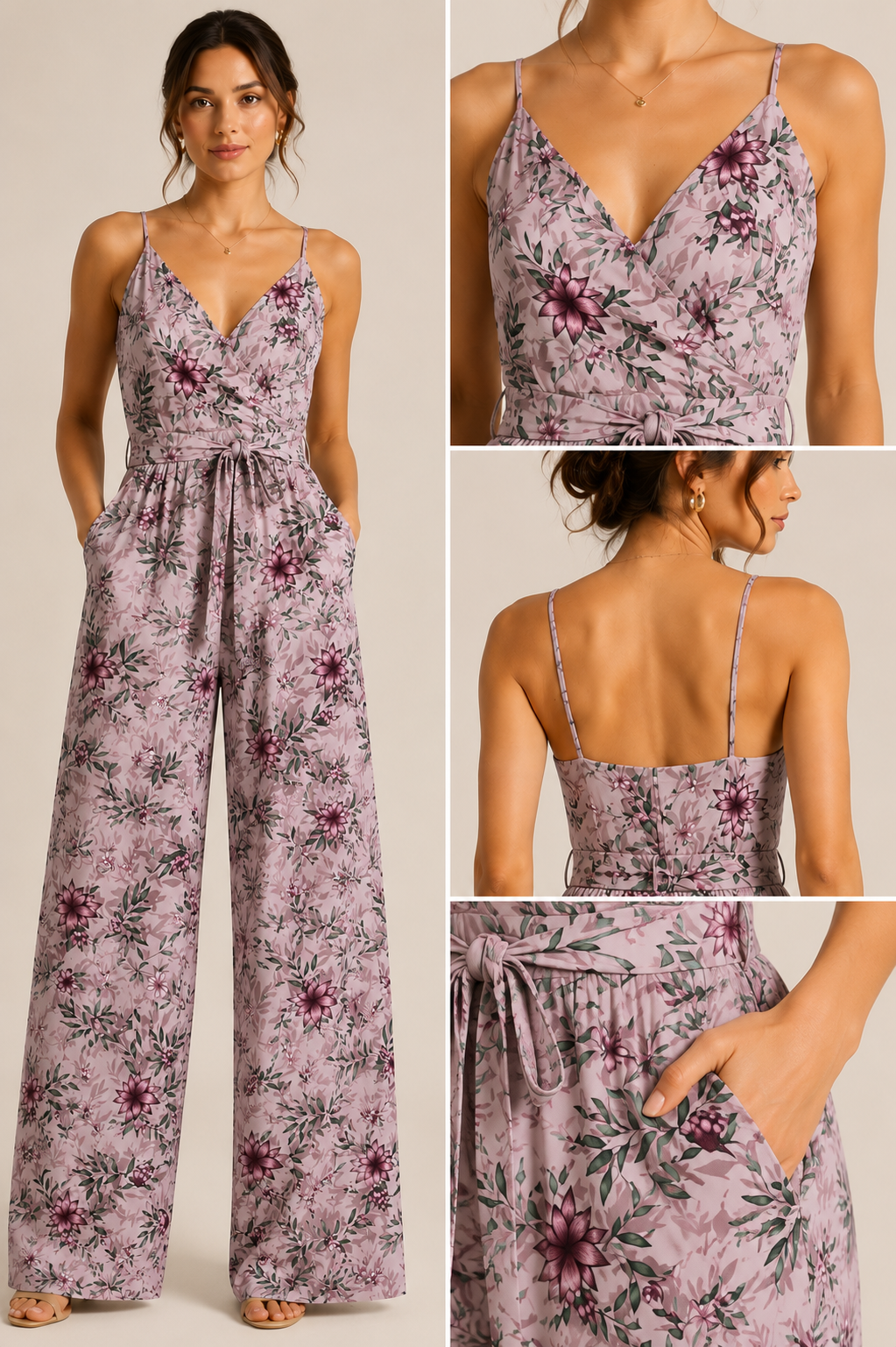 Blush Bloom Wrap Jumpsuit