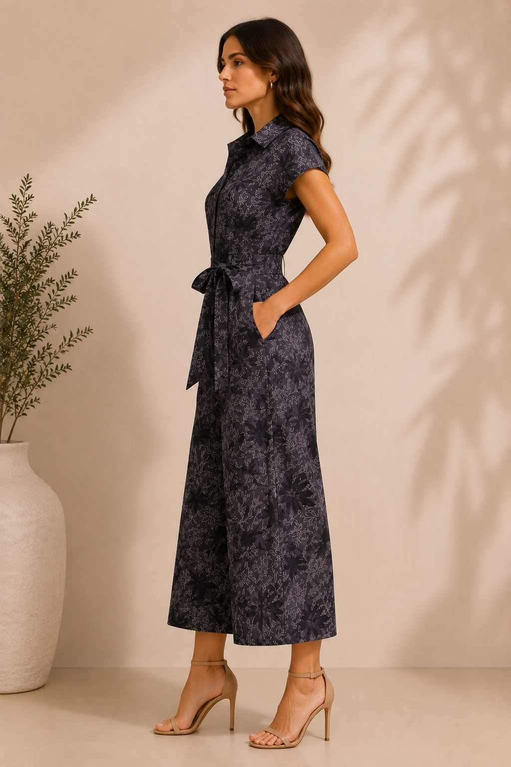Floral Belted Wide-Leg Jumpsuit