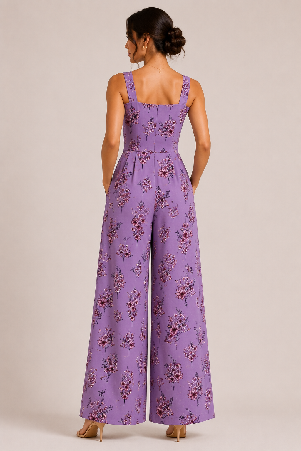Lavender Bloom Wide-Leg Jumpsuit