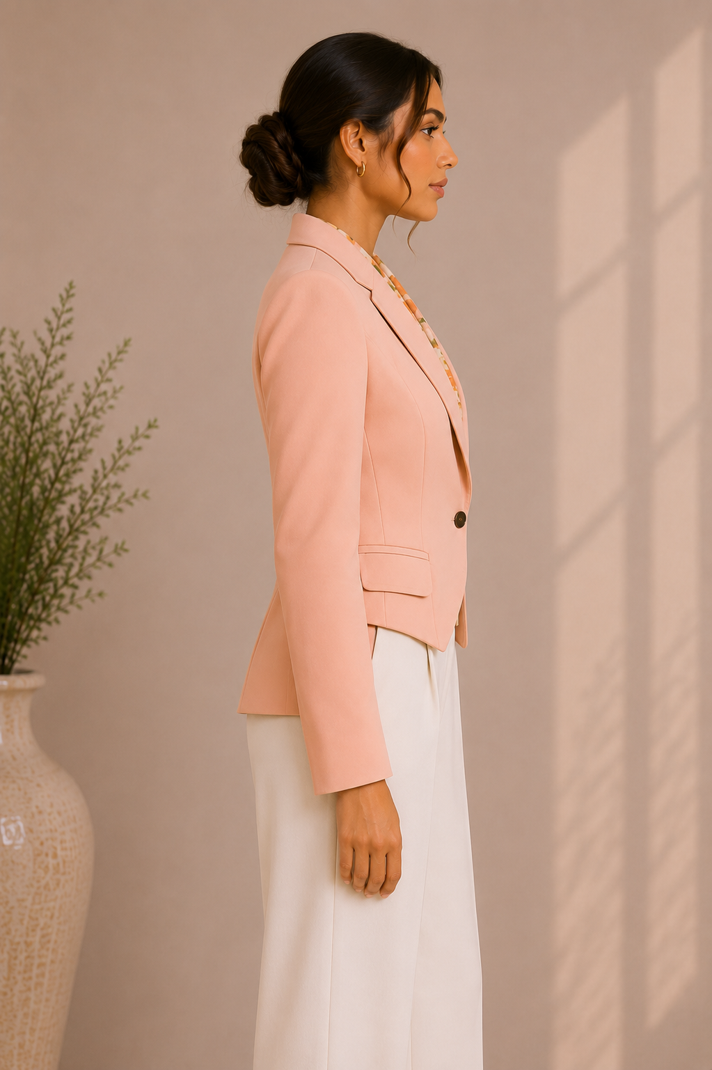 Blush Elegance Tailored Blazer.