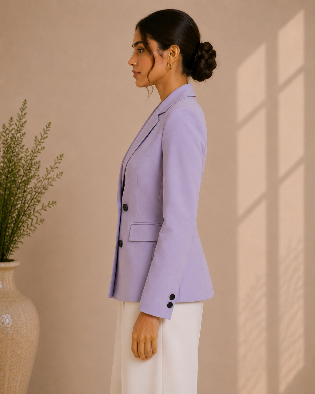 Lavender Luxe Double-Breasted Blazer