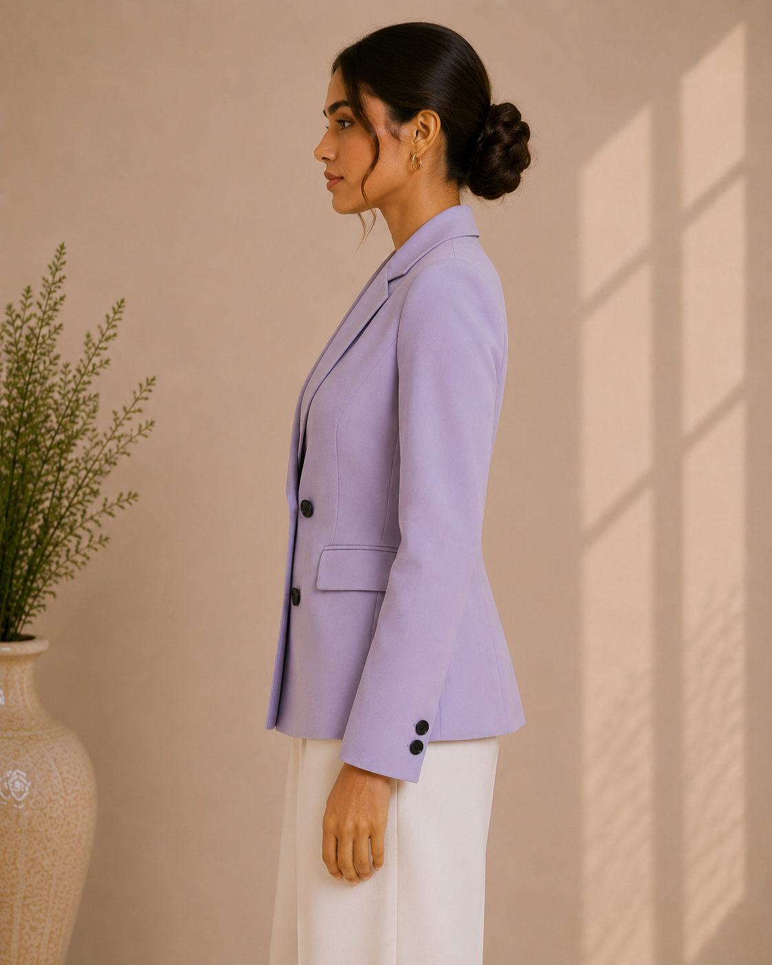 Lavender Luxe Double-Breasted Blazer