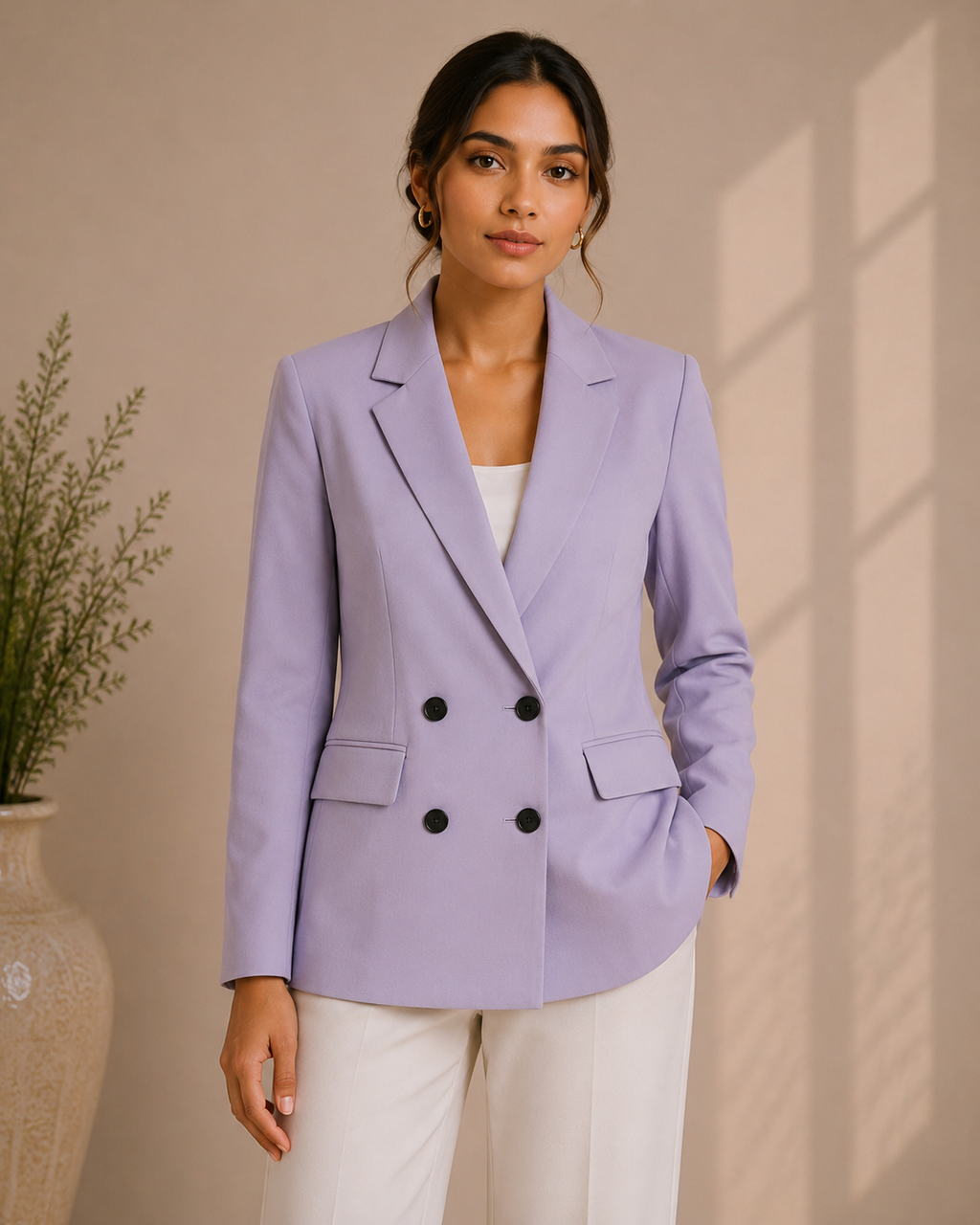 Lavender Luxe Double-Breasted Blazer