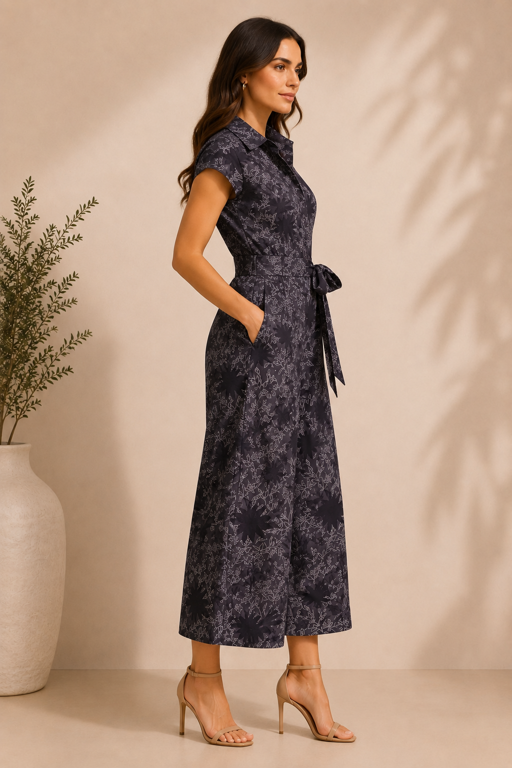 Floral Belted Wide-Leg Jumpsuit