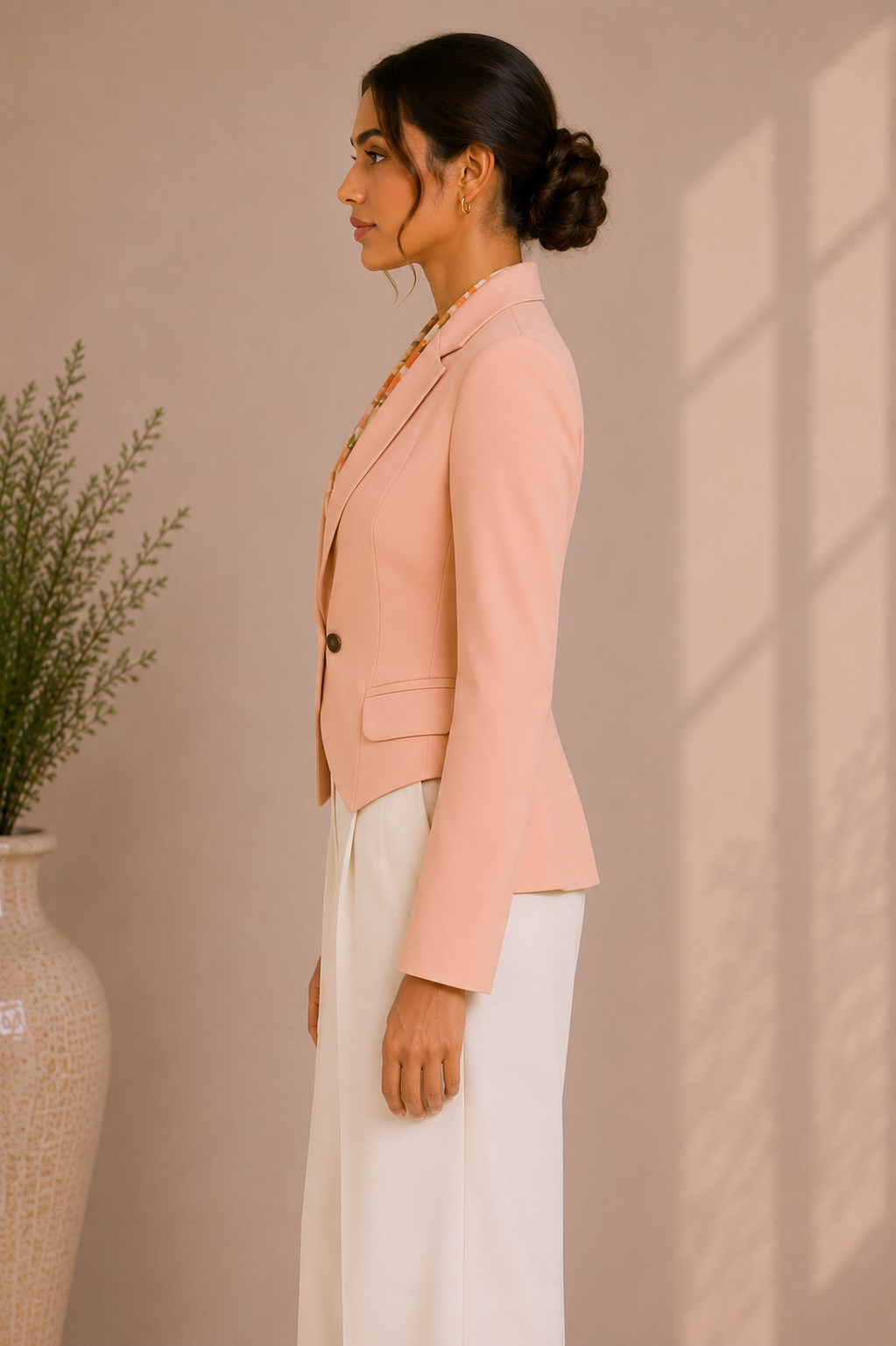 Blush Elegance Tailored Blazer.