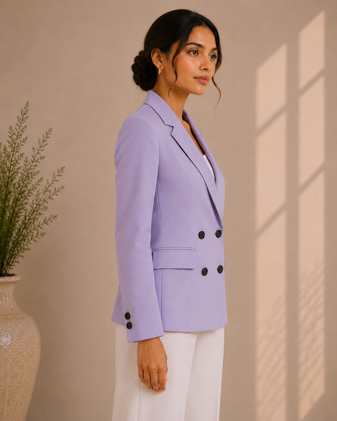 Lavender Luxe Double-Breasted Blazer