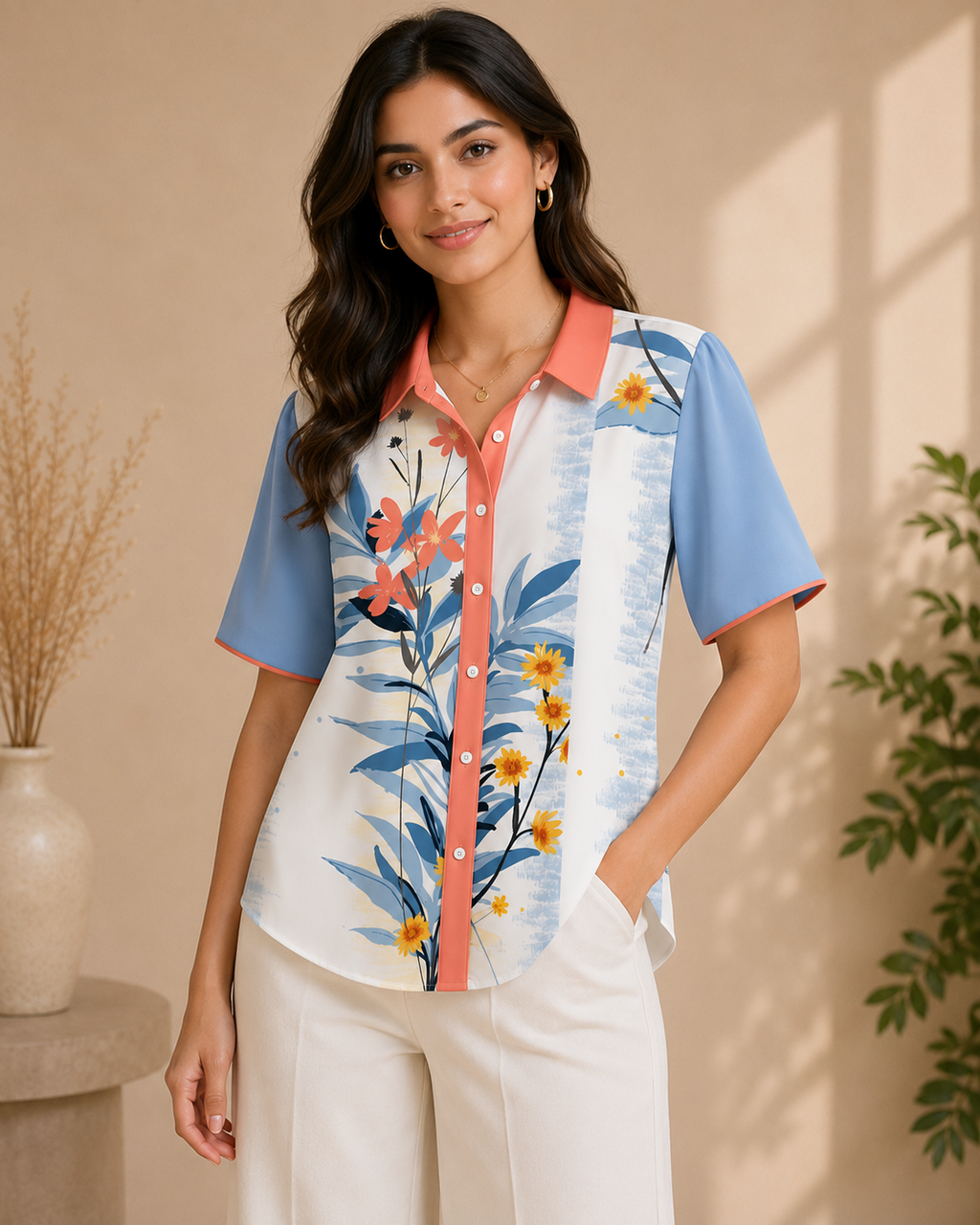 Botanical Bloom Printed Shirt