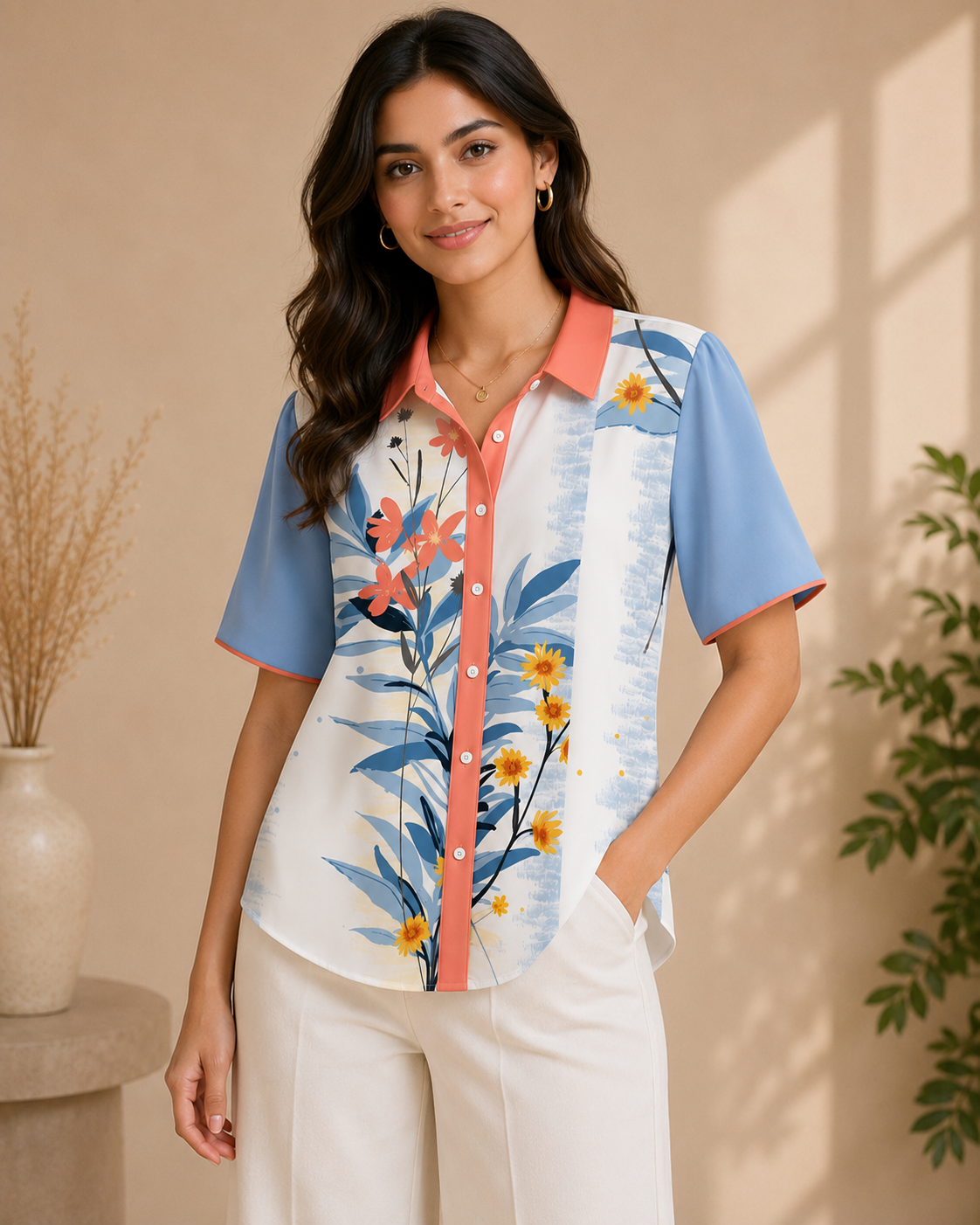 Botanical Bloom Printed Shirt