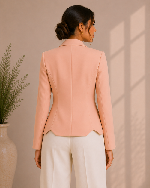 Blush Elegance Tailored Blazer.