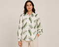 Women's Botanical Print Relaxed Fit Shirt | Elegant Long Sleeve Casual & Office Wear