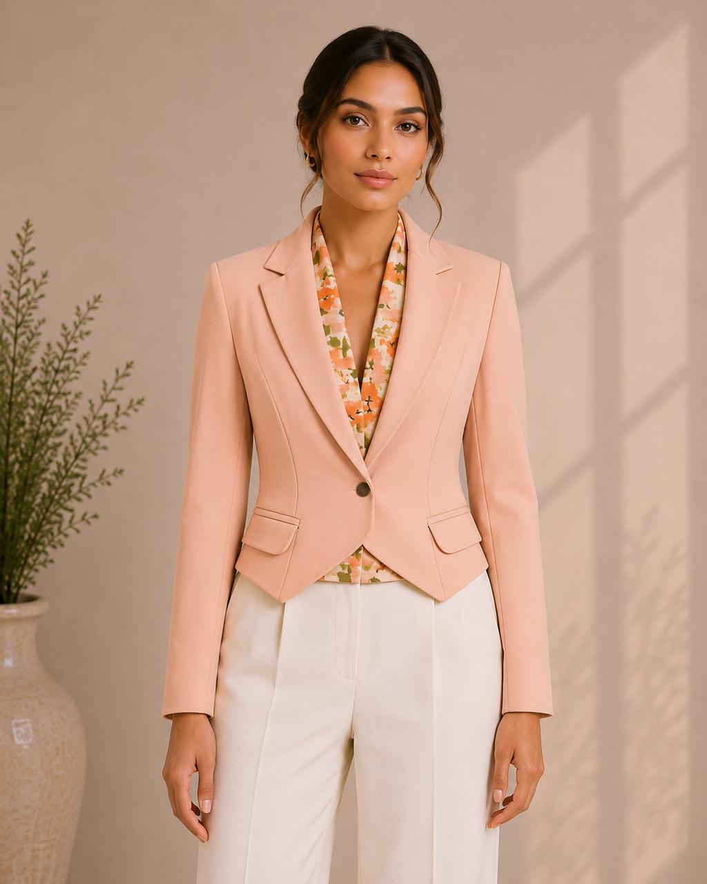 Blush Elegance Tailored Blazer.