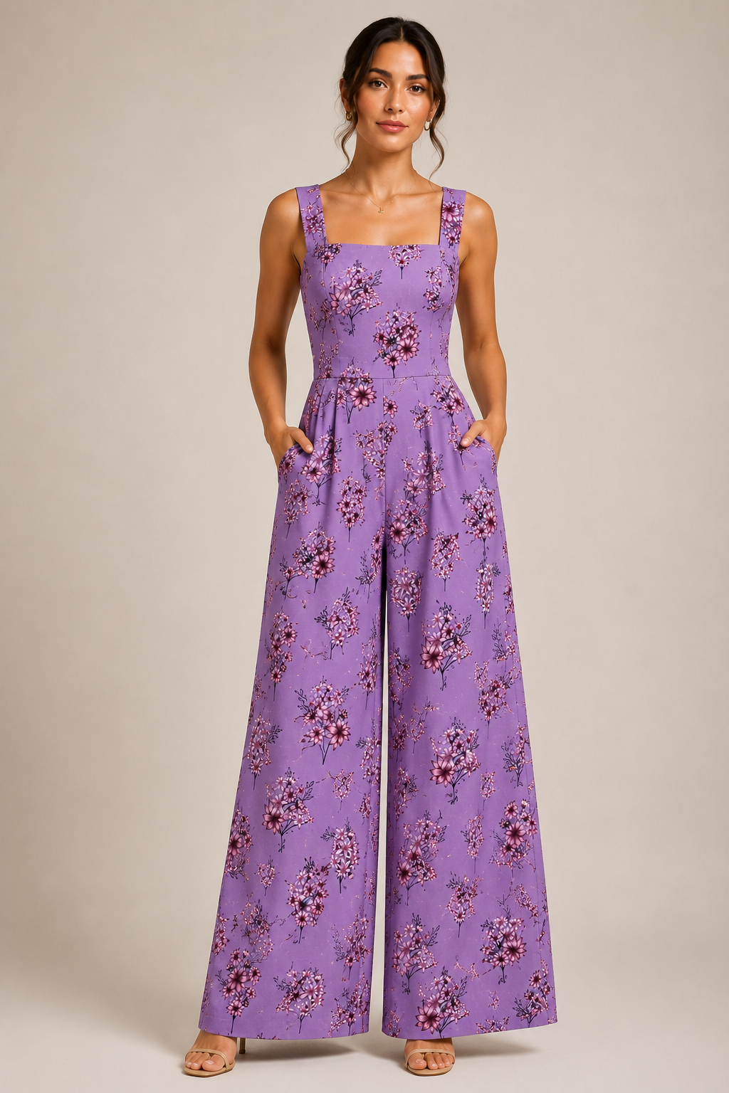 Lavender Bloom Wide-Leg Jumpsuit